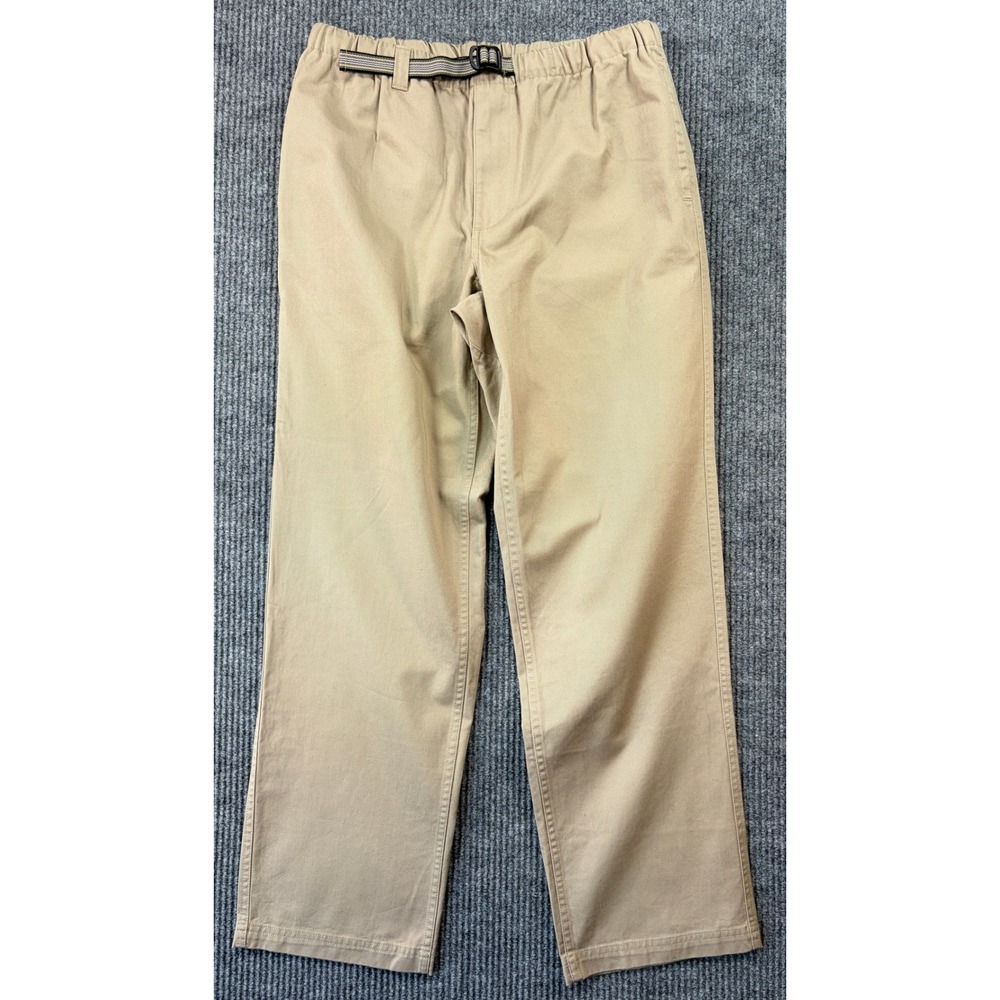 Duluth Trading Co Mens Belted Elastic Waist Cargo Pants Mx30 Khaki Workwear NWOT